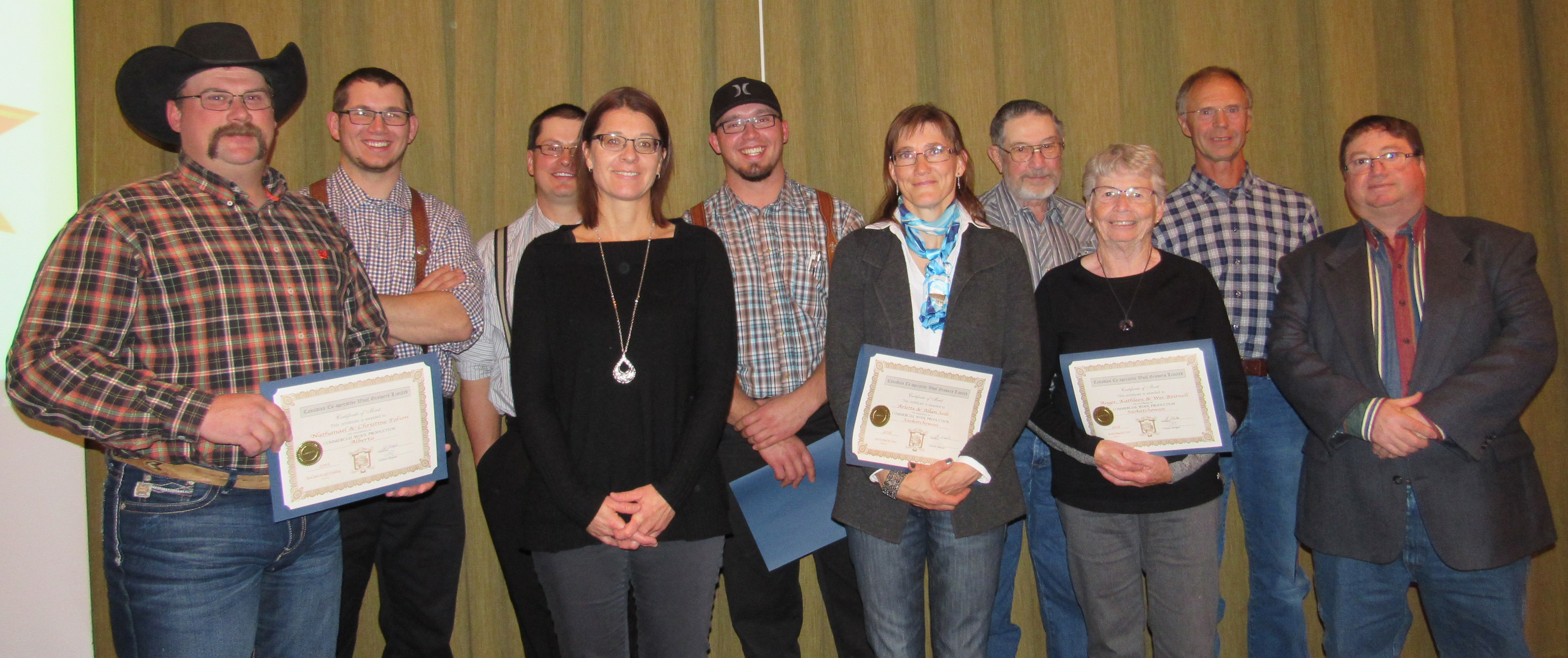 Certificate of Merit winners for 2016 that attended the AGM in 2017