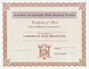 Certificate of Merit for wool production in Canada